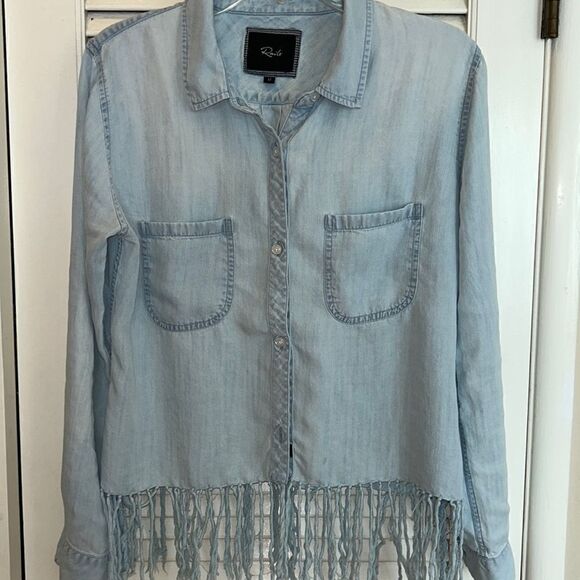 Western crop & 🤠🐴 fringe ‘denim’ shirt 👕 brunch to ride in your Pony! - Picture 6 of 17